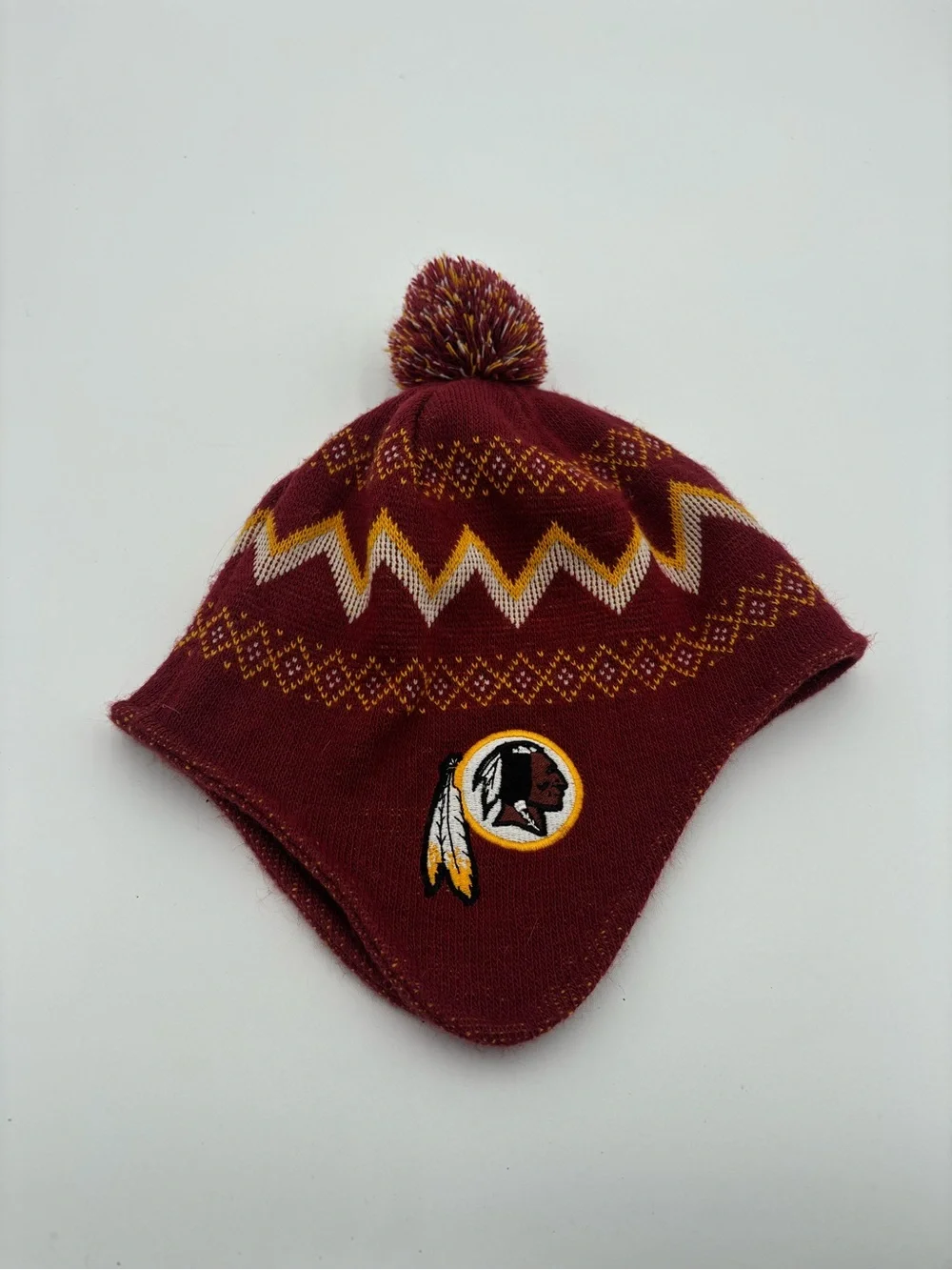 Washington Redskins Mongolian Pom Beanie – Cozy Winter Hat Ages 8-20